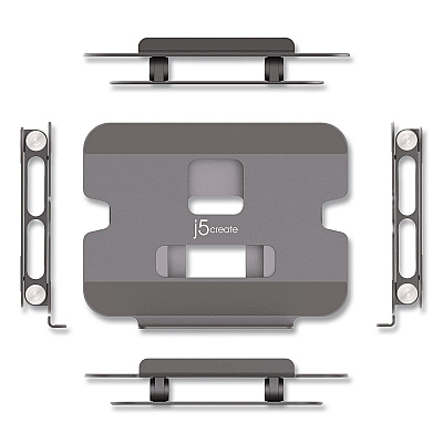 j5create Multi-Angle Laptop Stand, Space Gray/Silver, Supports 9 lbs (JTS127)