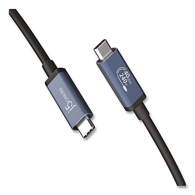 j5create USB-C to USB-C Cable, 2.6 ft, Black/Space Gray (JUC29L08)