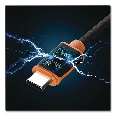 j5create USB-C to USB-C Charging Cable, 5.9 ft, Black/Orange (JUCX25L18)