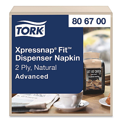 Tork Xpressnap Interfold Dispenser Napkins, 2-Ply, 6.5 x 8.4, Natural, 720/Pack, 6 Packs/Carton (806700)