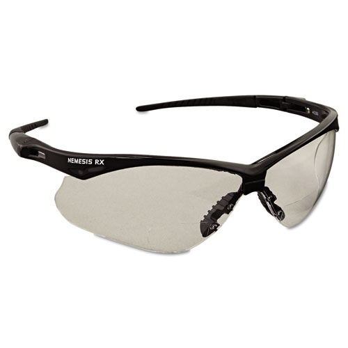 KleenGuard V60 Nemesis Rx Reader Safety Glasses, Black Frame, Clear Lens, +2.5 Diopter Strength (28627)