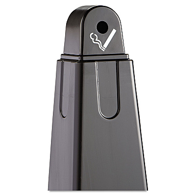 Rubbermaid Commercial GroundsKeeper Cigarette Waste Collector, Pyramid, 1 gal, 12.25 x 39.75,  Black (RCP257088BLA)