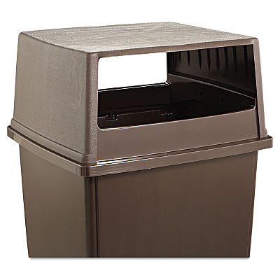 Rubbermaid Commercial Glutton Receptacle, Hooded Top without Door, Rectangular, 23w x 26.63d x 13h, Brown (RCP256VBRO)