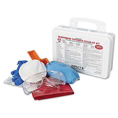 Impact Bloodborne Pathogen Cleanup Kit, 10 x 7 x 2.5, OSHA Compliant, Plastic Case (IMP7351)
