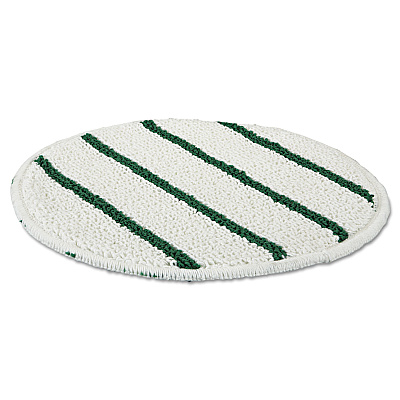 Rubbermaid Commercial Low Profile Scrub-Strip Carpet Bonnet, 19" Diameter, White/Green, 5/Carton (RCPP269)