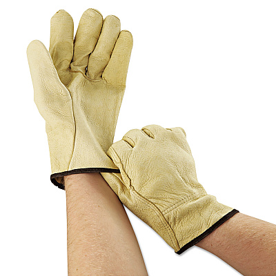 MCR Safety Unlined Pigskin Driver Gloves, Cream, Large, 12 Pairs (MPG3400L)