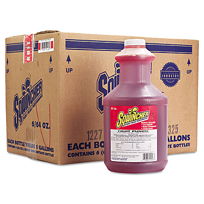 Sqwincher Liquid Concentrate Electrolyte Drink, Fruit Punch, 64oz Bottles, 6/Carton (SQW030325FP)