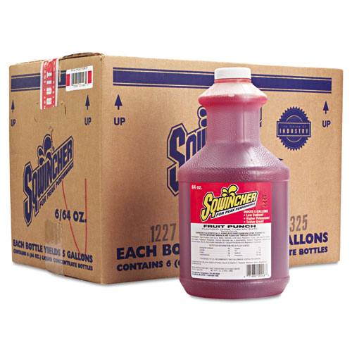 Sqwincher Liquid Concentrate Electrolyte Drink, Fruit Punch, 64oz Bottles, 6/Carton (030325FP)