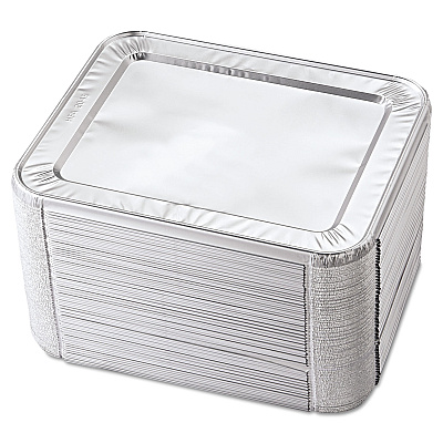 HFA Steam Pan Foil Lids, Fits Half-Size Pan, 30 Gauge, 12.27 x 10.44, 100/Carton (HFA204930)