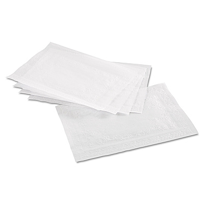 Hoffmaster Classic Embossed Straight Edge Placemats, 10 x 14, White, 1,000/Carton (HFM601SE1014)