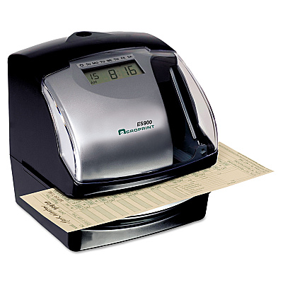 Acroprint ES900 Atomic Electronic Payroll Recorder, Time Stamp and Numbering Machine, Digital Display, Black (ACP010209000)