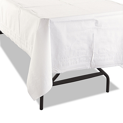 Hoffmaster Cellutex Table Covers, Tissue/Polylined, 54" x 108", White, 25/Carton (HFM210130)