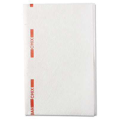 Chix Food Service Towels, Cotton, 13 x 21, White/Red, 150/Carton (CHI8252)