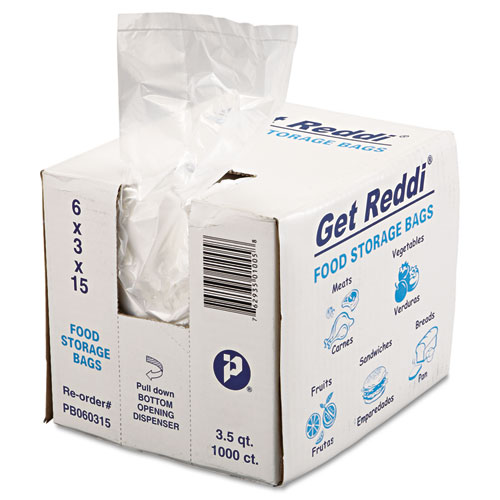Inteplast Group Food Bags, 3.5 qt, 0.68 mil, 6" x 15", Clear, 1,000/Carton (PB060315)