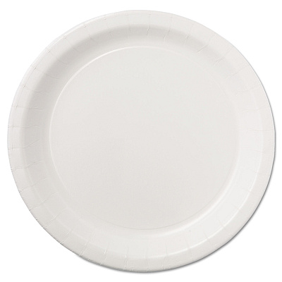 Hoffmaster Coated Paper Dinnerware, Plate, 9" dia, White, 50/Pack, 10 Packs/Carton (HFMPL7095)