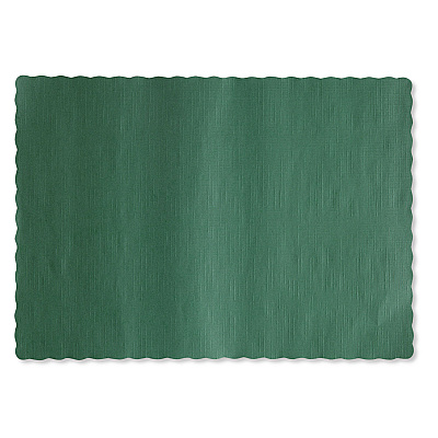 Hoffmaster Solid Color Scalloped Edge Placemats, 9.5 x 13.5, Hunter Green, 1,000/Carton (HFM310528)