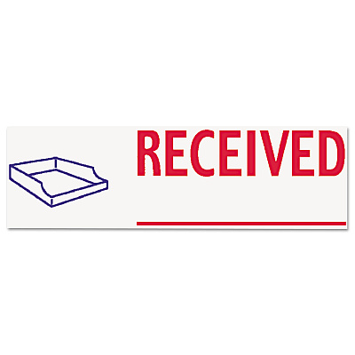 Xstamper Two-Color Title Stamp, RECEIVED, Blue/Red (XST2030)