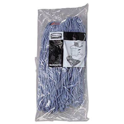 Rubbermaid Commercial Cotton/synthetic Cut-End Blend Mop Head, 16 Oz, 1" Band, Blue, 12/carton (RCPF51612BLUCT)