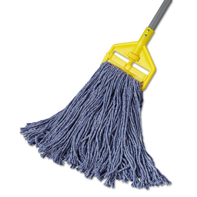 Rubbermaid Commercial Cotton/synthetic Cut-End Blend Mop Head, 16 Oz, 1" Band, Blue, 12/carton (RCPF51612BLUCT)