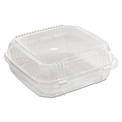 Pactiv Evergreen ClearView SmartLock Hinged Lid Container, 49 oz, 8.2 x 8.34 x 2.91, Clear, Plastic, 200/Carton (PCTYCI81120)