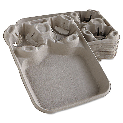 Chinet StrongHolder Molded Fiber Cup/Food Trays, 8 oz to 44 oz, 2 Cups, Beige, 100/Carton (HUH20990CT)