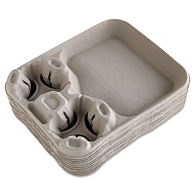 Chinet StrongHolder Molded Fiber Cup/Food Trays, 8 oz to 44 oz, 2 Cups, Beige, 100/Carton (HUH20990CT)