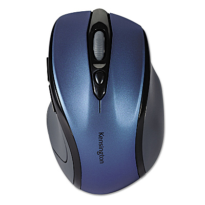 Kensington Pro Fit Mid-Size Wireless Mouse, 2.4 GHz Frequency/30 ft Wireless Range, Right Hand Use, Sapphire Blue (KMW72421)