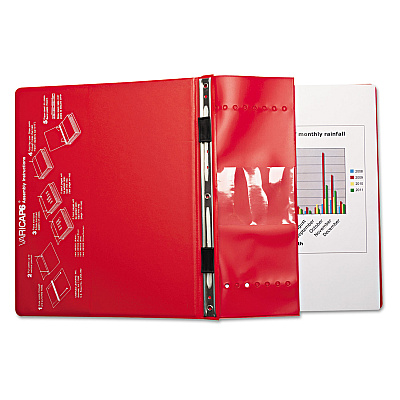 Charles Leonard VariCap Expandable Binder, 2 Posts, 6" Capacity, 11 x 8.5, Red (LEO61603)