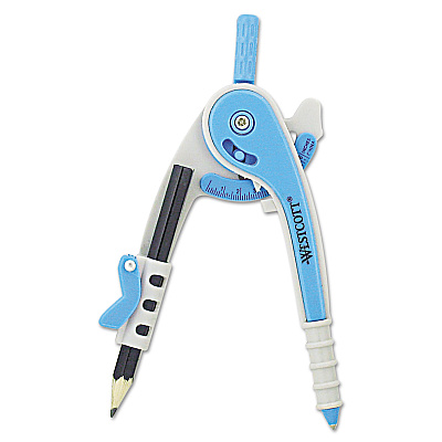 Plastic Safety Compass with Pencil, 6" Maximum Diameter, Assorted Colors (13017)
