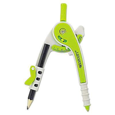 Plastic Safety Compass with Pencil, 6" Maximum Diameter, Assorted Colors (13017)