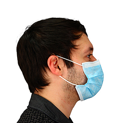 3-ply Face Mask W/ Ear Loops, 1 Cs = 40 Bx (MFB-3-EL-2K)