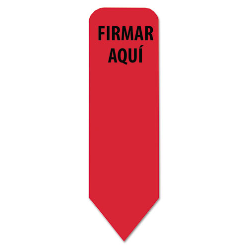 Redi-Tag Arrow Message Page Flags in Dispenser, "FIRMAR AQUI", Red, 120 Flags/Pack (82025)