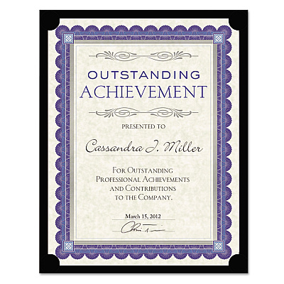 Southworth Certificate Holder, Black, 105lb Linen Stock, 12 x 9.5, 10/Pack (SOUPF18)