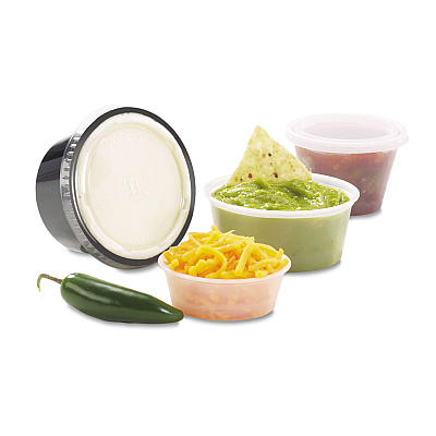 Fabri-Kal Portion Cups, 2 oz, Clear, 250 Sleeves, 10 Sleeves/Carton (FABPC200)