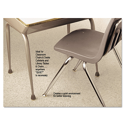 Master Caster Quiet Feet Deluxe Noise Reducers, 1.25" dia, Circular, Beige, 100/Pack (MAS88847)