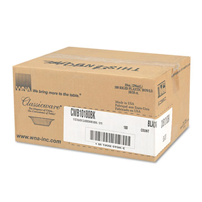 WNA Classicware Bowls, Plastic, 10 Oz, Black, 180/case (WNACWB10180BK)