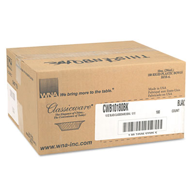 WNA Classicware Bowls, Plastic, 10 Oz, Black, 180/case (WNACWB10180BK)