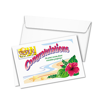 Avery Half-Fold Greeting Cards with Matching Envelopes, Inkjet, 85 lb, 5.5 x 8.5, Matte White, 1 Card/Sheet, 20 Sheets/Box (AVE3265)