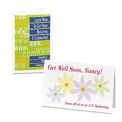 Avery Half-Fold Greeting Cards with Matching Envelopes, Inkjet, 85 lb, 5.5 x 8.5, Matte White, 1 Card/Sheet, 20 Sheets/Box (AVE3265)
