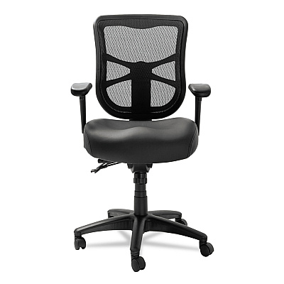 Alera Elusion Series Mesh Mid-Back Multifunction Chair, Supports Up to 275 lb, 17.7" to 21.4" Seat Height, Black (ALEEL4215)