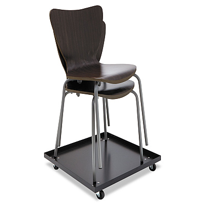 Alera Stacking Chair Dolly, Metal, 320 lb Capacity, 22.44" x 22.44" x 3.93", Black (ALESCCART)