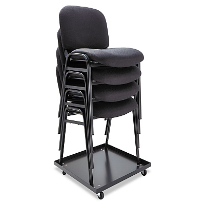 Alera Stacking Chair Dolly, Metal, 320 lb Capacity, 22.44" x 22.44" x 3.93", Black (ALESCCART)