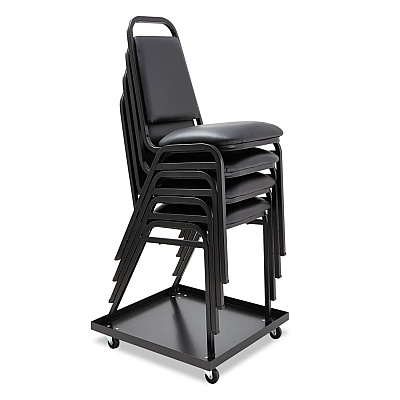 Alera Stacking Chair Dolly, Metal, 320 lb Capacity, 22.44" x 22.44" x 3.93", Black (ALESCCART)