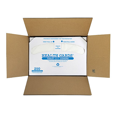 Health Gards Toilet Seat Covers, Half-fold, White, 250/pk, 20 Pks/cs, Case Of 5000 (HG-5000)