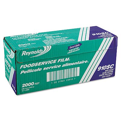Reynolds Wrap PVC Food Wrap Film Roll in Easy Glide Cutter Box, 12" x 2,000 ft, Clear (RFP910SC)