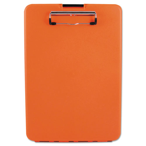 Saunders SlimMate Storage Clipboard, 0.5" Clip Capacity, Holds 8.5 x 11 Sheets, Hi-Vis Orange (00579)