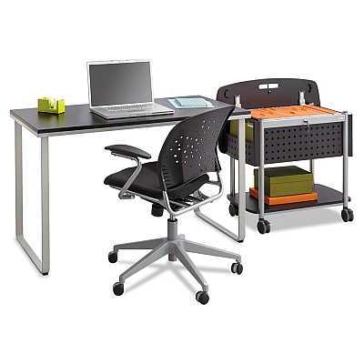 Safco Steel Desk, 47.25" x 24" x 28.75", Beech/White (SAF1943BHWH)
