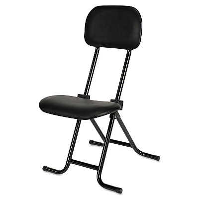 Alera IL Series Height-Adjustable Folding Stool, Supports Up to 300 lb, 27.5" Seat Height, Black (ALECS612)