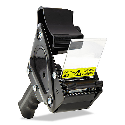 Universal Handheld Box Sealing Tape Dispenser, 3" Core, For Rolls Up to: 2" x 110 yds, Black (UNV88000)
