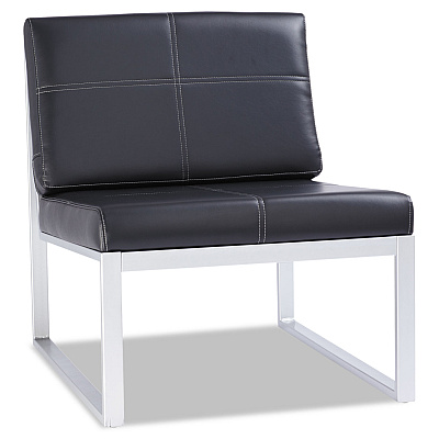 Alera Ispara Series Armless Chair, 26.57" x 30.71" x 31.1", Black Seat, Black Back, Silver Base (ALERL8319CS)